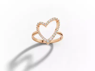 Heart ring 3D print model