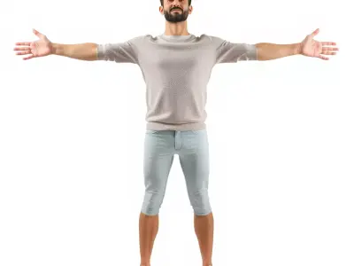 Casual Male Character Model Pack for Realistic Rendering Low-poly 3D model