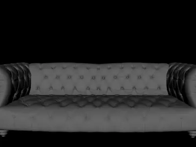 LEATHER SOFA WITH TUFTS 3D model