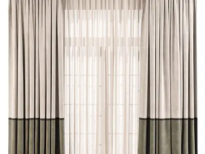 Modern Curtain 77 Optional Material Variants 4 3D model