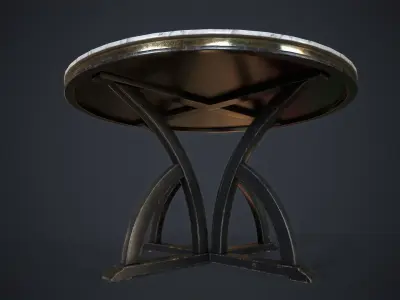 Luxury round table Low-poly 3D model