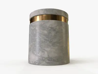 Canister Marble Small Low-poly 3D model