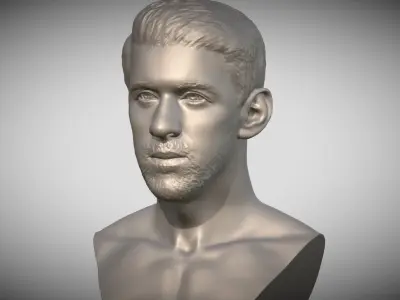 Michael Phelps bust 3D printing ready stl obj formats 3D print model