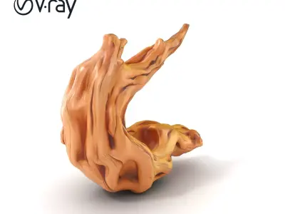Sculpted Driftwood Fluid Form model pack Low-poly 3D model