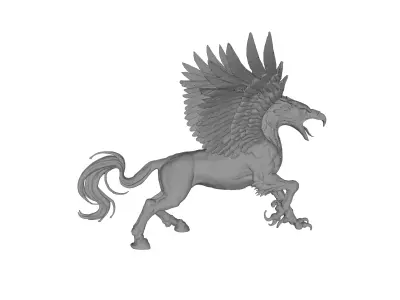 Mystic Hippogriff  3D Sculpture for High Detail Printing 3D print model
