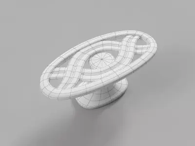 Oval Decorative Handle for Classic Kitchen Cabinets 3D model