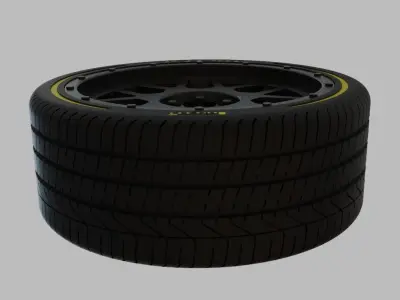 Miniature Enkei Matrix Rim and Tire - 3D Print - No Textures 3D print model