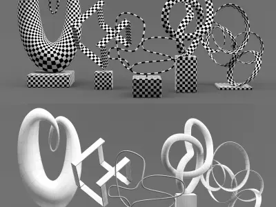 Decorative Set Vol 01 Abstract Sculptures 3D model