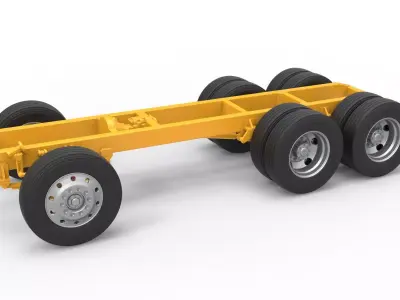 Chassis of Vintage GATR Racing Semi truck V4 Scale 1 to 25 3D print model