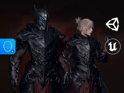 Death Knight - RPG Dark Fantasy Modular Female and Male Low-poly 3D model