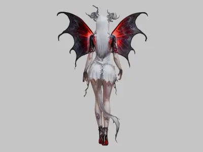 Fantasy Demonic Fairy 3D Model Low-poly 3D model