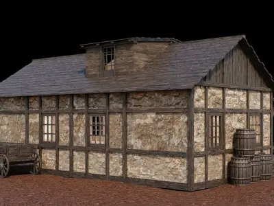Medieval Village Asset 16 - 4K Textures Game Ready Low-poly 3D model
