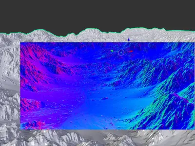 Mountainous Terrain - 8k - Includes Element3d version Free 3D model