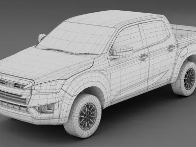 isuzu dmax 2020  cab4 Low-poly 3D model