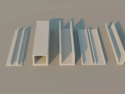 Precast Concrete Elements Collection - 20 Items Low-poly 3D model
