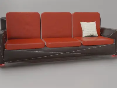 Sofa-1 sofa with cushions 3D model