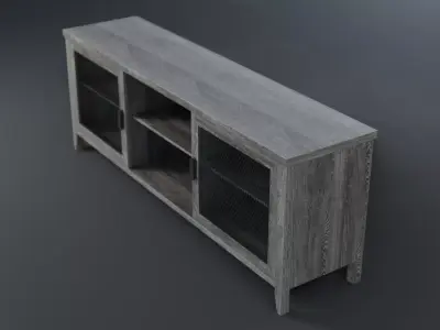 Industrial Sliding Mesh Door TV Console 3D model