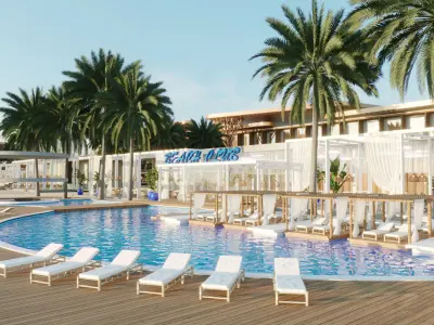 hotel de luxo na praia 3D model