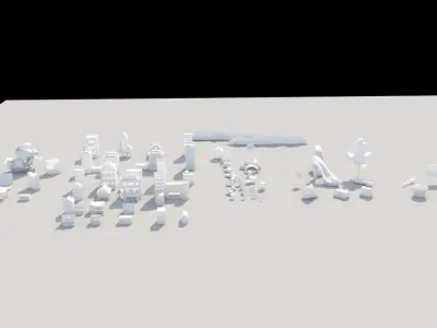 Paper Model Assortment - low polygon style Low-poly 3D model