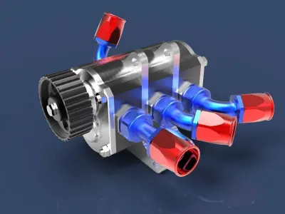 Dry sump oil pump 3D model
