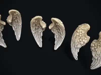 Angel Wings Low-poly 3D model