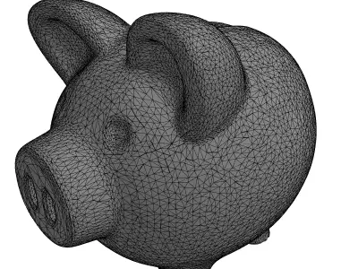 Vintage Distressed Piggy Bank Low-poly 3D model