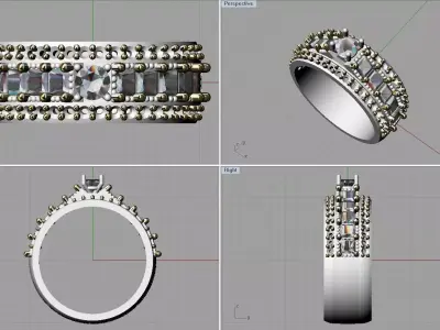 Ring Gold and Sliver 3D print model