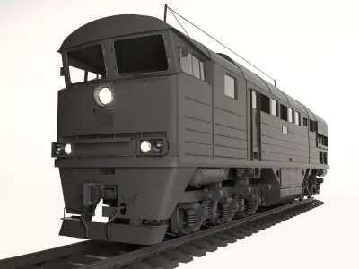 Soviet diesel locomotive 2TE116 3D model