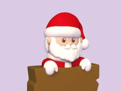 Santa Claus Wooden Sign 3D print model