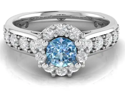 Luxury Engagement Halo Ring  3D print model