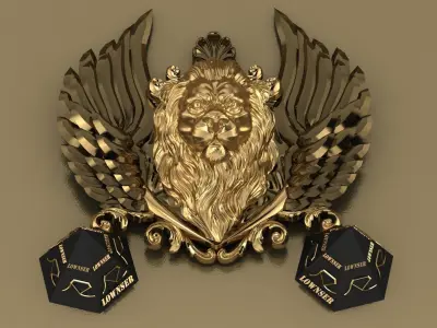 Winged LION pendant 3D print model