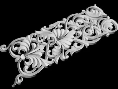 Central decor ornament for furniture 3D model 901