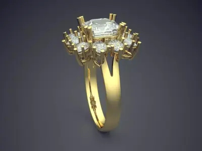 Luxury Thin Ring With A Lot Of Diamonds CAD 5452 3D print model