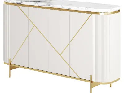 Sideboard Buffet Faux Marble 3D model
