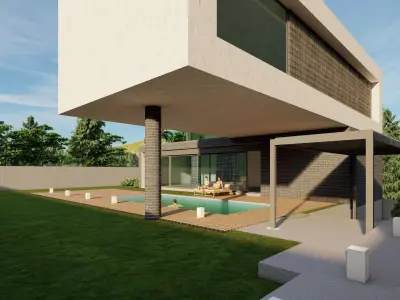 MODERN VILLA 3D model 7