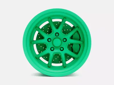 18x10 Rocket Attack Wheel and Brake 3D print model