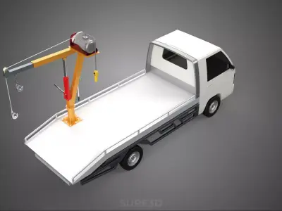ELECTRIC WINCH HOIST LIFT BOOM HYDRAULIC CRANE JIB TRUCK PICKUP 3D model