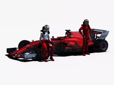 Formula 1 2017 car Low-poly 3D model
