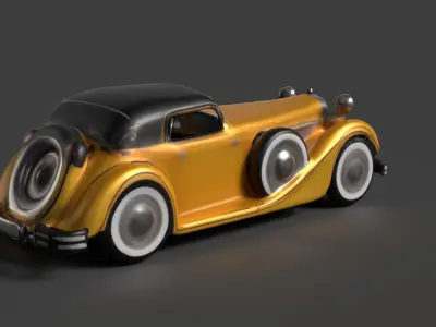 Yellow vintage car   3D model