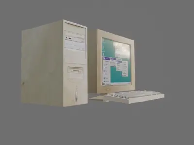 Old Computer - Computador Velho Low-poly 3D model