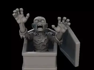 Zombie Coffin Trinket Box 3D print model