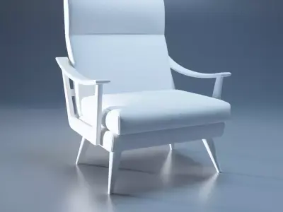 Low-Poly Game-Ready Modern Armchair 3D Model Low-poly 3D model