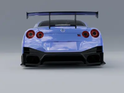 Nissan r35 Slammed JDM Style HIGHPOLY RIGGED CUSTOM DESIGN 3D model