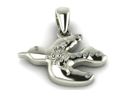 GOLDEN BIRDS PENDANT 3D PRINTABLE MODEL  3D print model