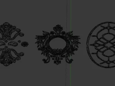 Collection carved decor  04  3D model 3D model