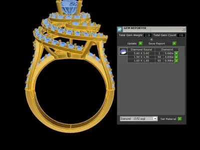 R219 new solitaire ring  cad file Free 3D model