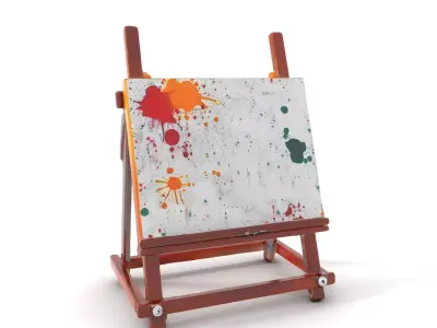 Vibrant Easel Canvas model pack Low-poly 3D model
