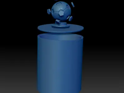 Gift box  tin with a lid that has a football knob-highpoly  Free 3D print model