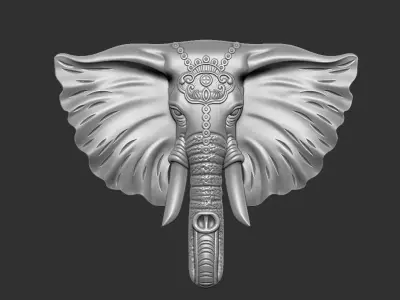 elephant head 3D print model