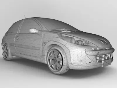 Peugeot 207 Compact 3P interior 3D model